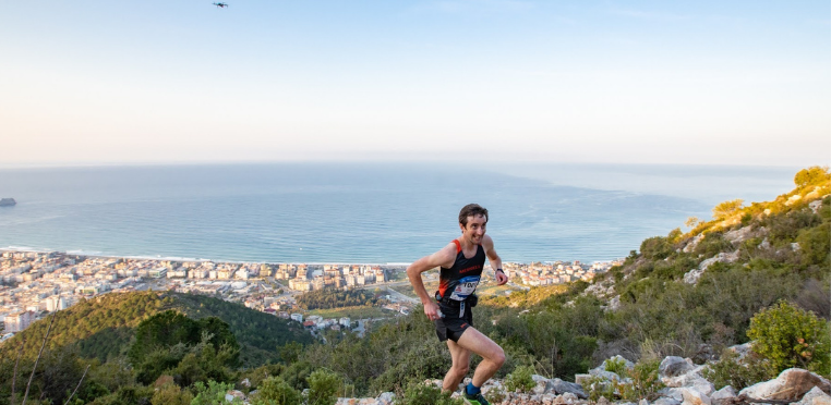 Hector running in the mountains