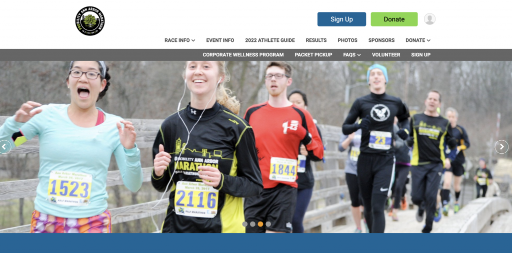 Race page example Runsignup