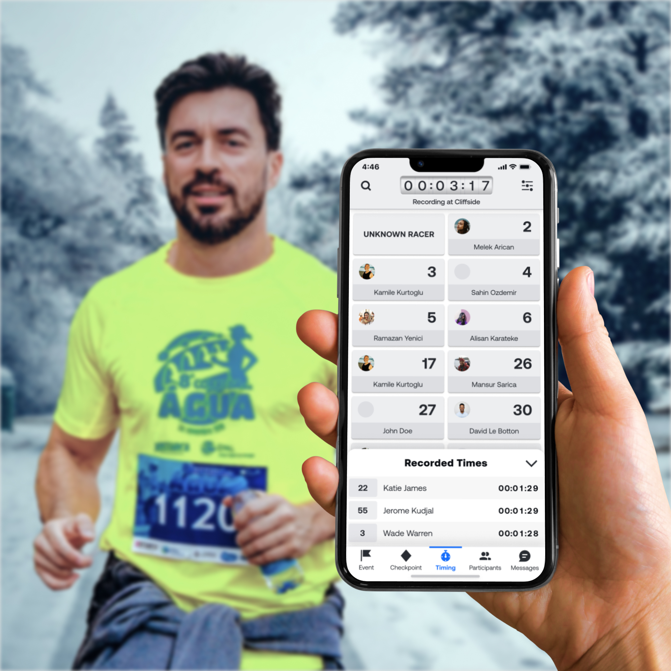 App Timing-Lösung mit Live-Ergebnissen für Rennen